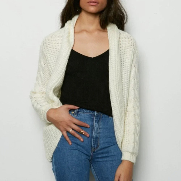 Rue Stiic Revolve Capa Cream‎ Knit Cardigan XS NWT - Picture 1 of 11